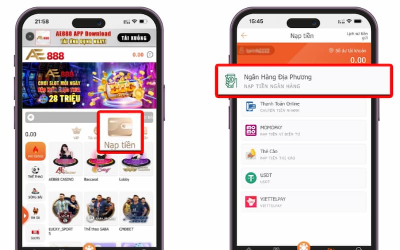 Lựa chọn ngân hàng bạn muốn giao dịch và nhập các thông tin theo yêu cầu